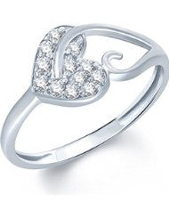 VK Jewels Pleasing Heart (CZ) Rhodium Ring