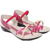 FU-ZONE Women PU Sandals (Pink, White)