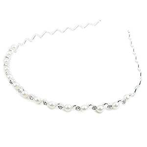 Fasherati Silver Pearl and CZ Hair Band for Girls/Kids